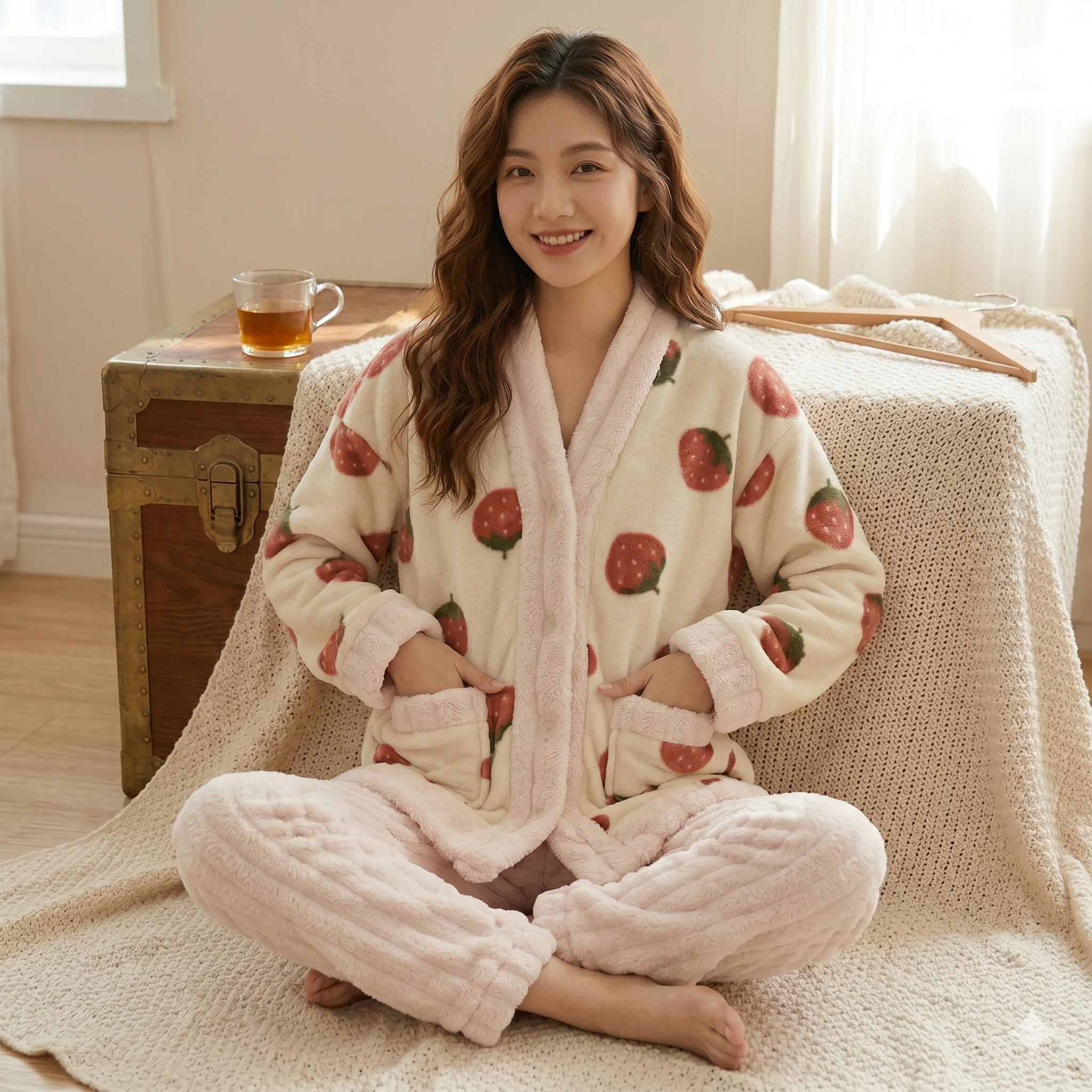 Pyjama pilou pilou femme avec motifs amusants hiver
