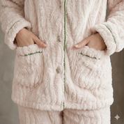 Pyjama pilou pilou femme beige tenue de nuit cosy