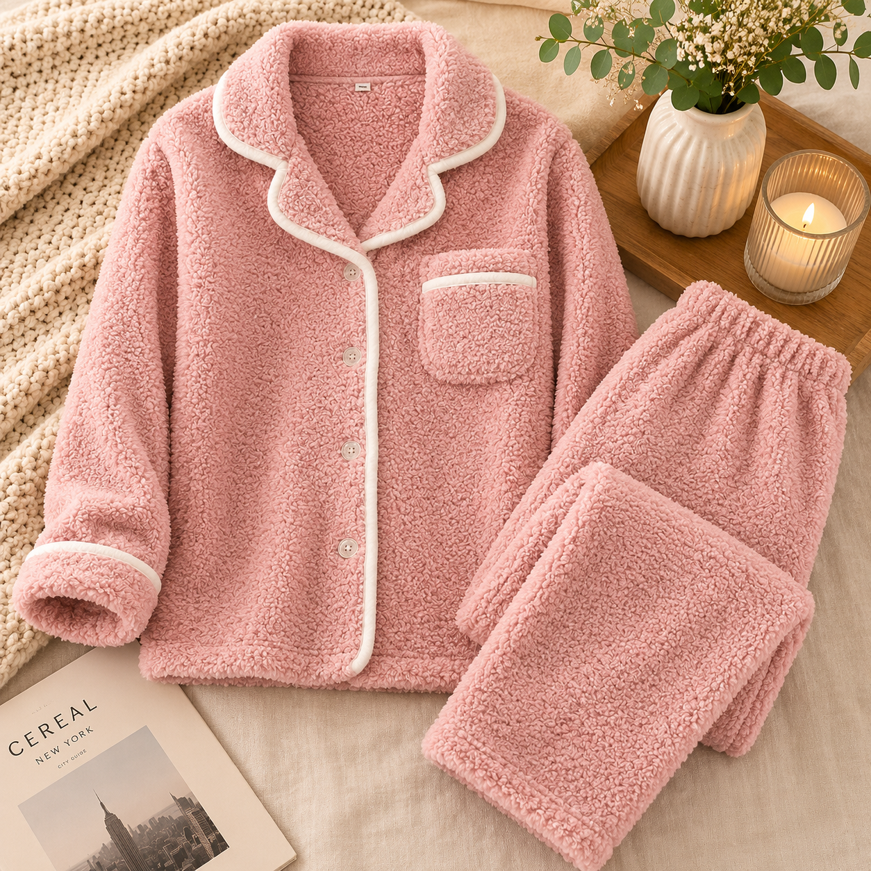 Pyjama pilou pilou femme chaud et élégant