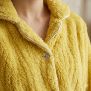 Pyjama pilou pilou femme jaune confort hiver maison