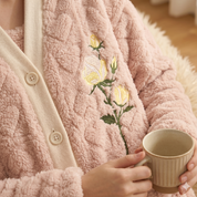 Pyjama pilou pilou femme motif cœur rose style détente