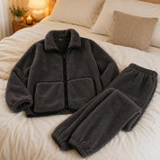 Pyjama polaire grande taille femme gris ultra doux
