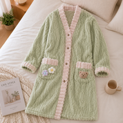 Robe de chambre cocooning femme couleur verte