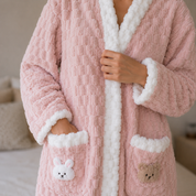 Robe de chambre cocooning femme en laine de pilou pilou