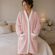 Robe de chambre en laine de pilou pilou rose pour femme