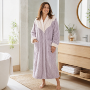 Robe de chambre femme en matière plaid ultra douce