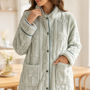 Robe de chambre femme molleton verte