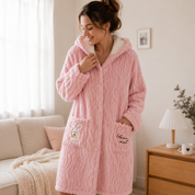 Robe de chambre lapin pilou pilou rose pour femme