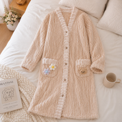 Robe de chambre longue en pilou pilou pour femme