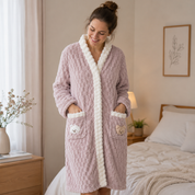 Robe de chambre peluche femme mauve ultra douce
