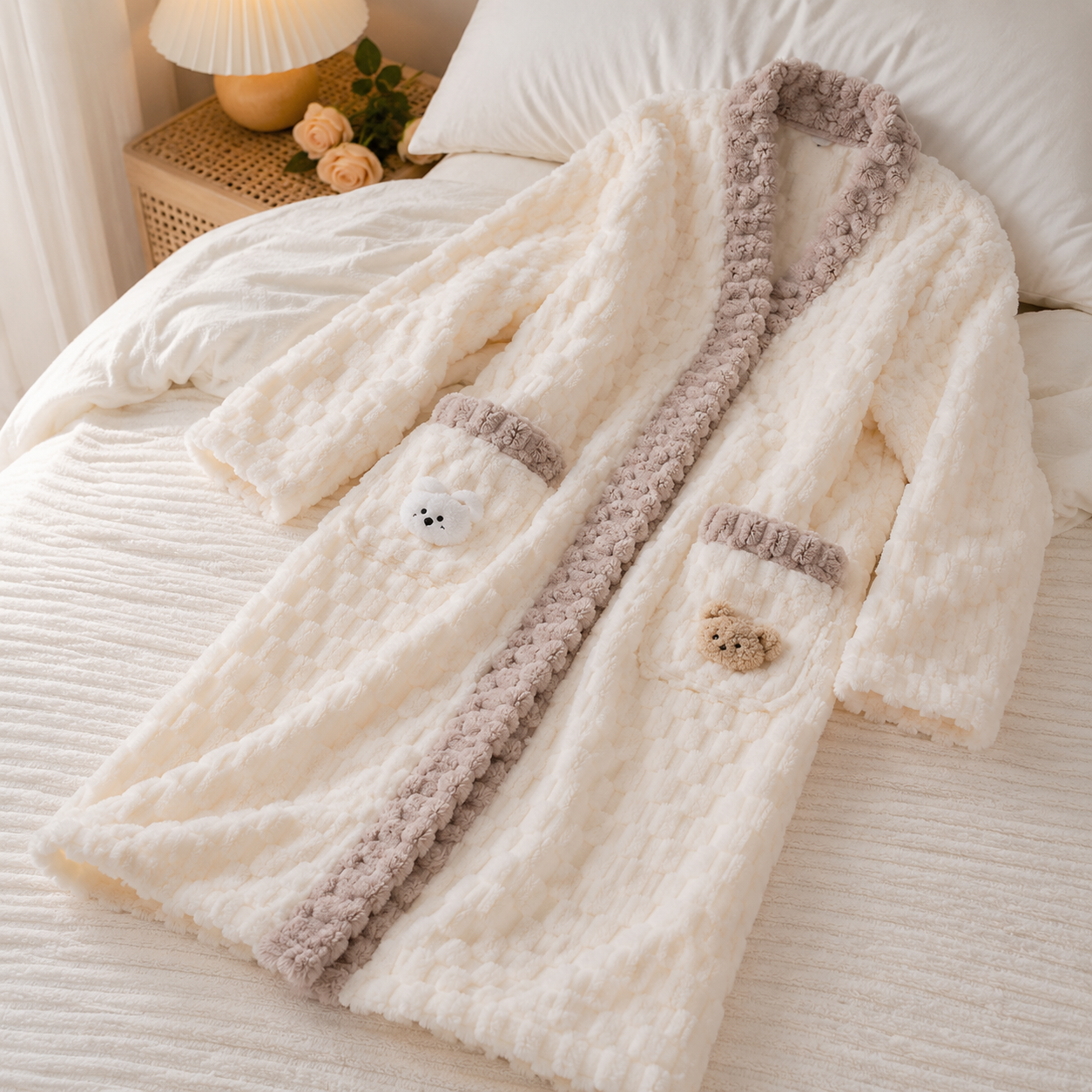 Robe de chambre pilou pilou femme chaude et douce