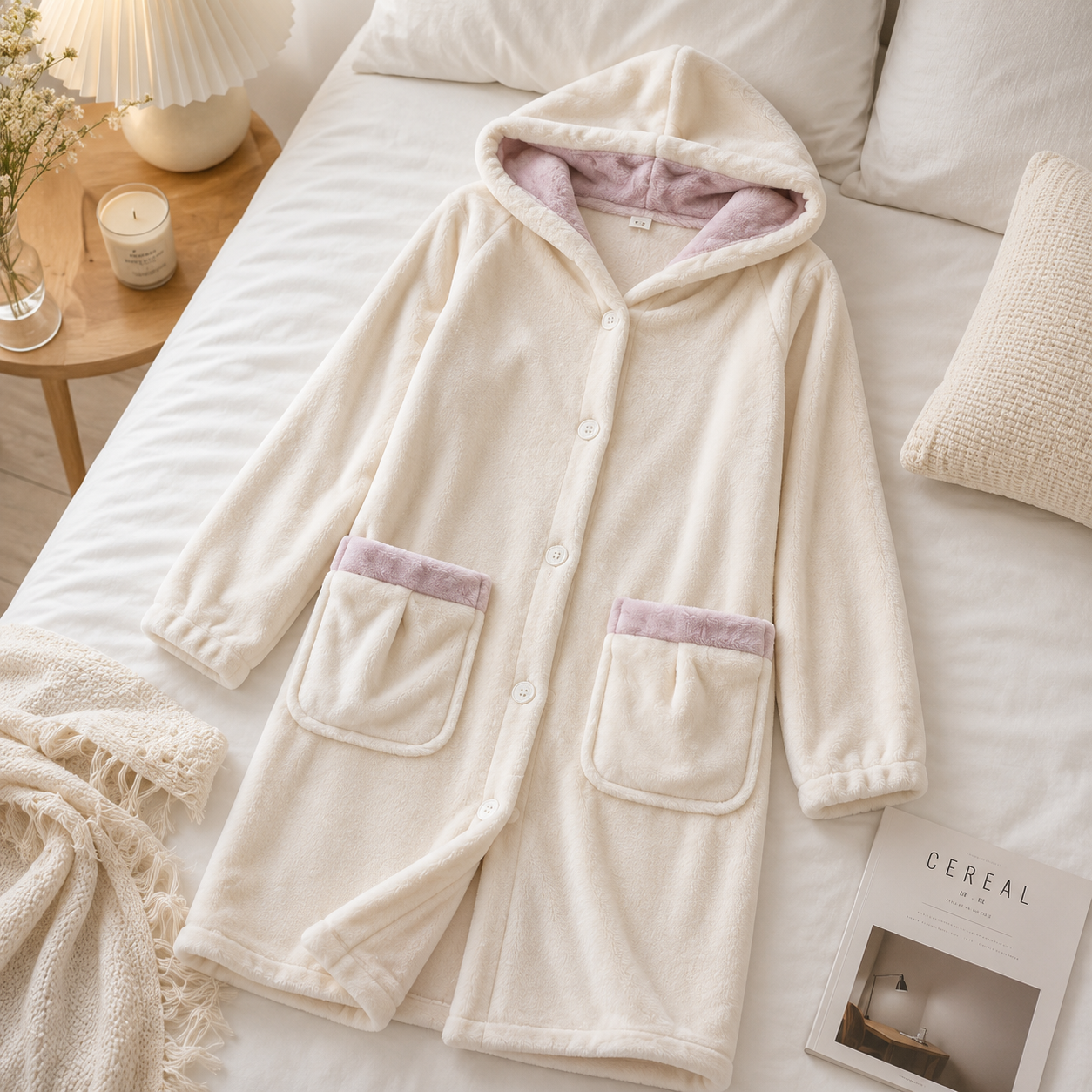 Robe de chambre pilou pilou polaire femme chaude et douce