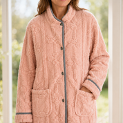 Robe de chambre polaire longue femme rose