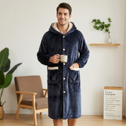 Robe de chambre polaire pour homme bleue marine