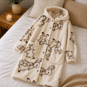 Robe de chambre femme en matière polaire douce