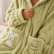 Robe de chambre verte cocooning femme chaude et confortable