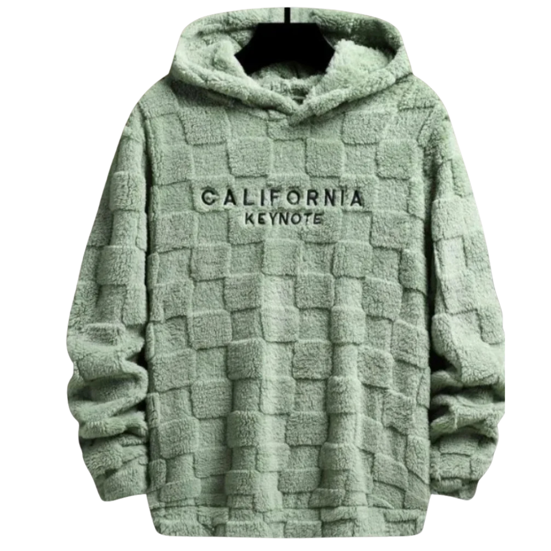 Sweat de couleur verte en matiere moumoute pour femme