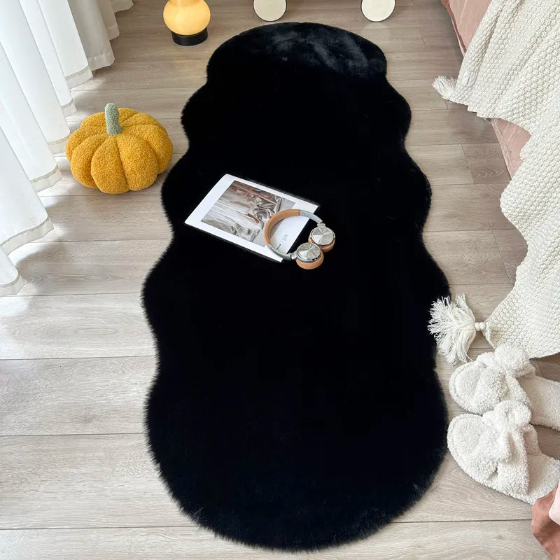 Tapis Cocooning Nuage Polaire noir