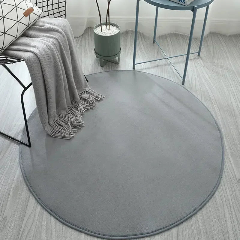 Tapis Cocooning Rond Douillet gris