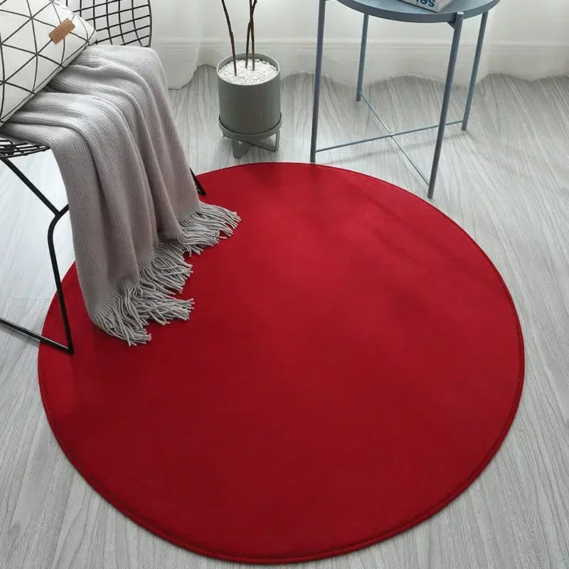 Tapis Cocooning Rond Douillet rouge