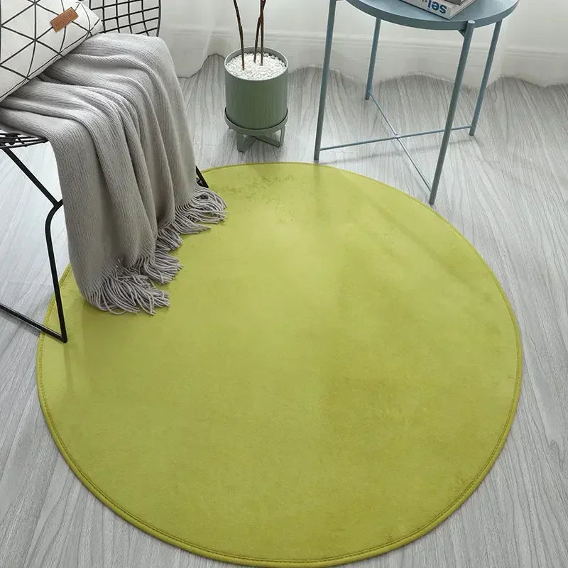 Tapis Cocooning Rond Douillet vert