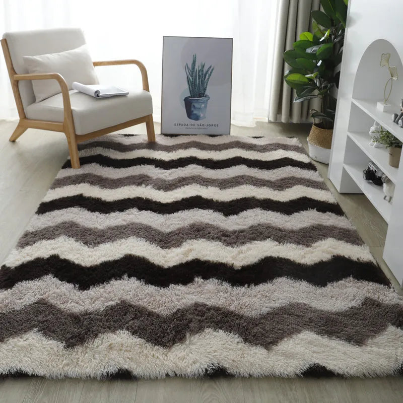 Tapis cocooning a motifs ondules