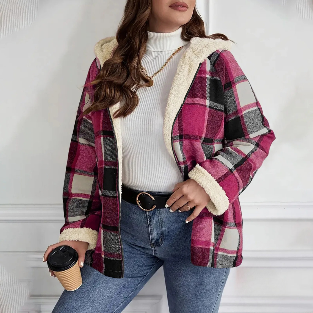 Veste Pilou Pilou Carreaux Vintage rose