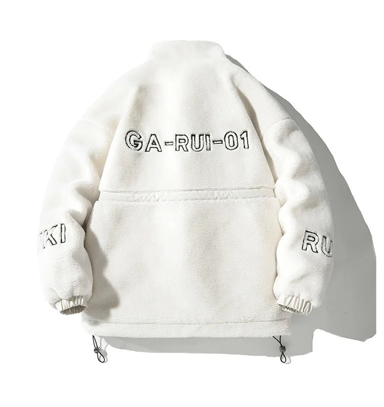 Veste de couleur crème effet mouton pour homme, veste homme effet mouton