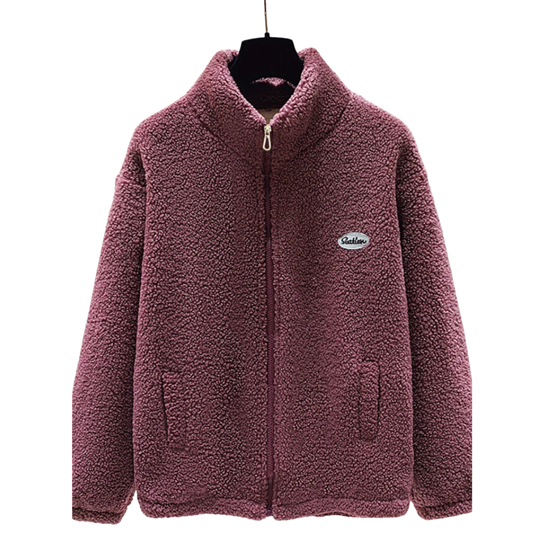 Veste polaire chaude femme mauve