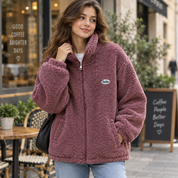 Veste polaire mauve chaude femme 