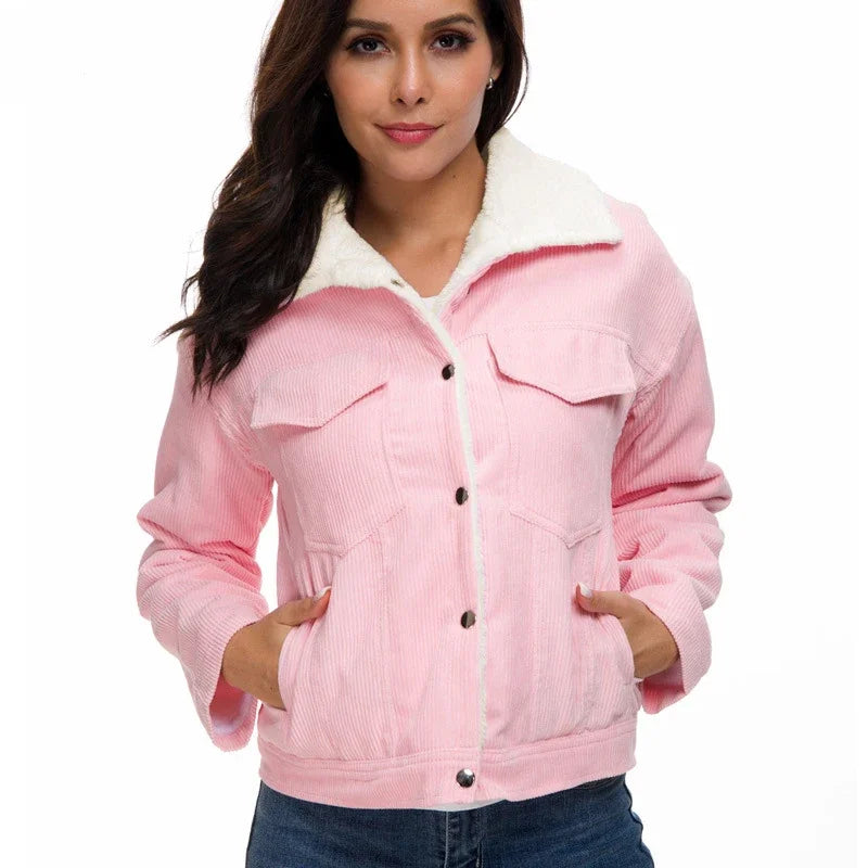 Veste velours côtelé femme style rétro intemporel