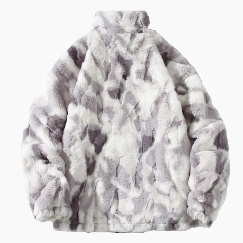 Blouson de couleur grise fourré en matière Pilou Pilou pour homme.