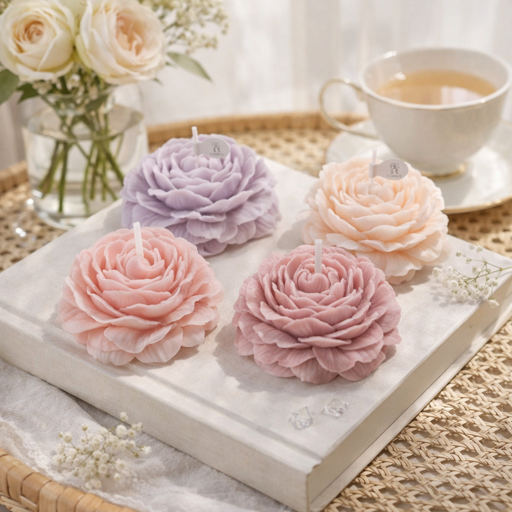 bougie aromatique en forme de fleur parfumée