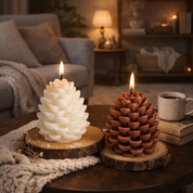 bougie parfumée pomme de pin décoration cosy