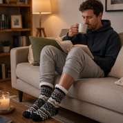chaussettes cocooning style chalet pour soirées d’hiver