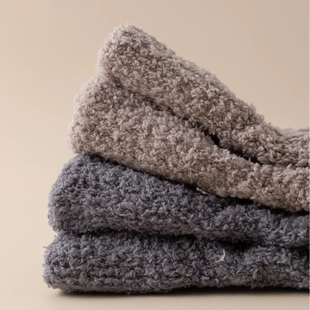 chaussettes moelleuses pour garder les pieds au chaud