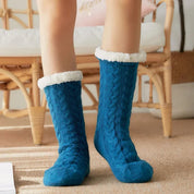 chaussettes pilou cocon de chaleur bleu