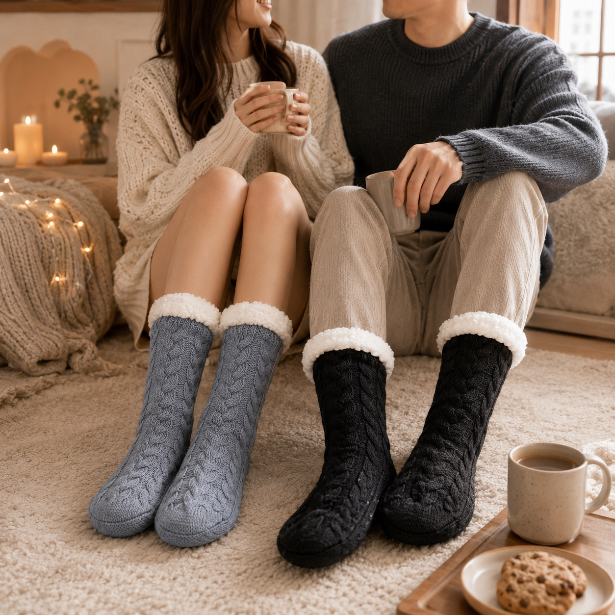 chaussettes pilou cocon de chaleur pour femme et homme