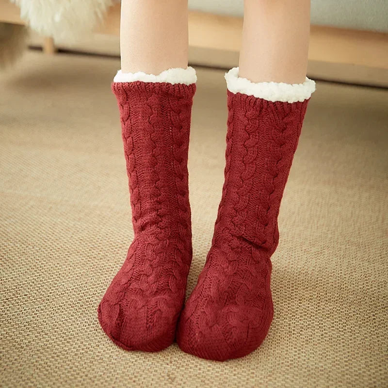 chaussettes pilou cocon de chaleur rouge