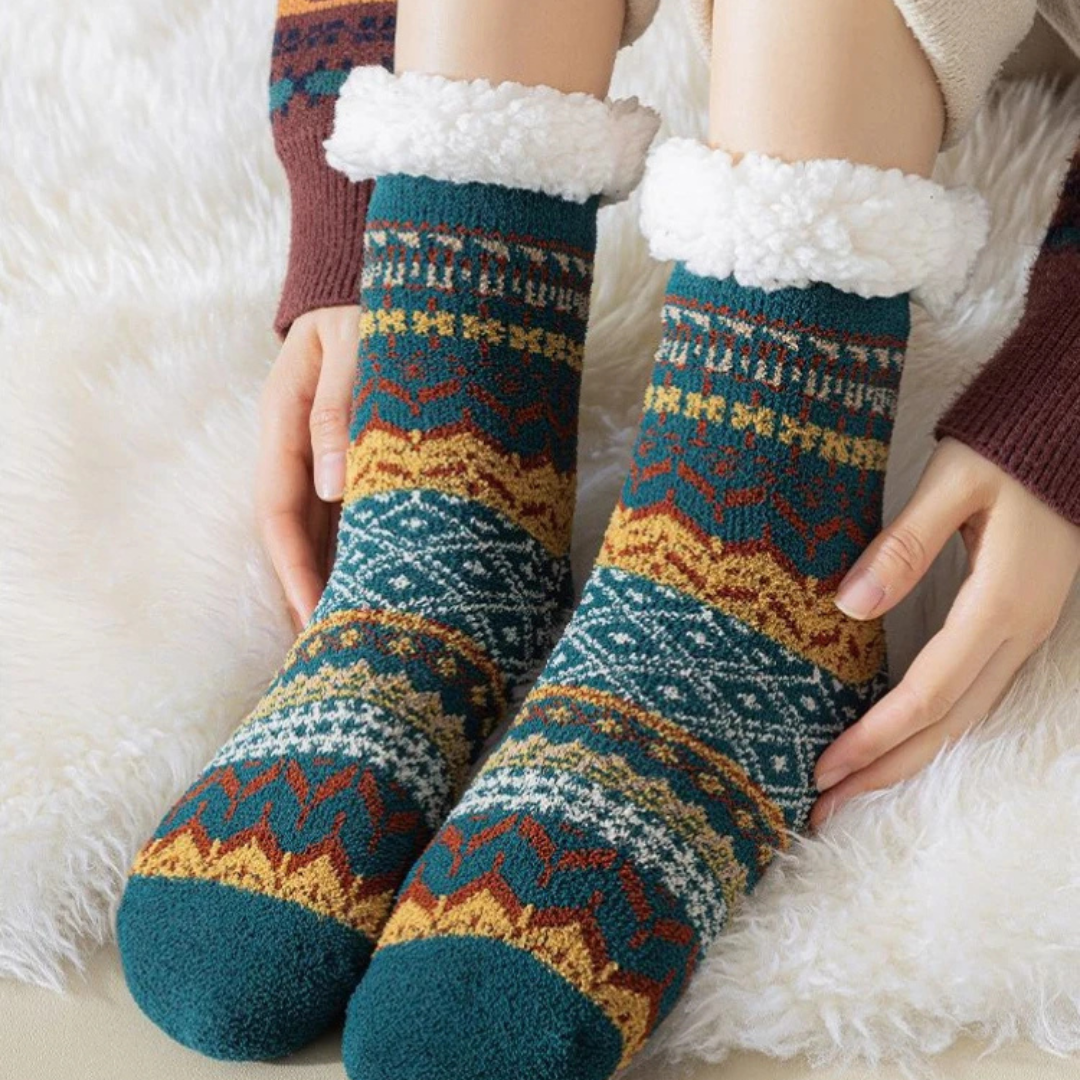 chaussettes pilou pilou avec doublure douce et chaude
