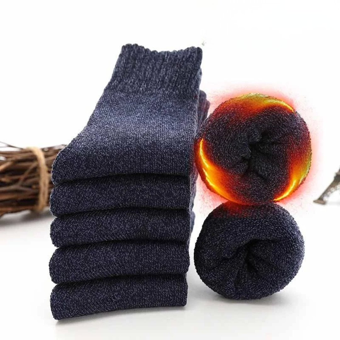 chaussettes pilou pilou chaudes lot de 5 paires bleu