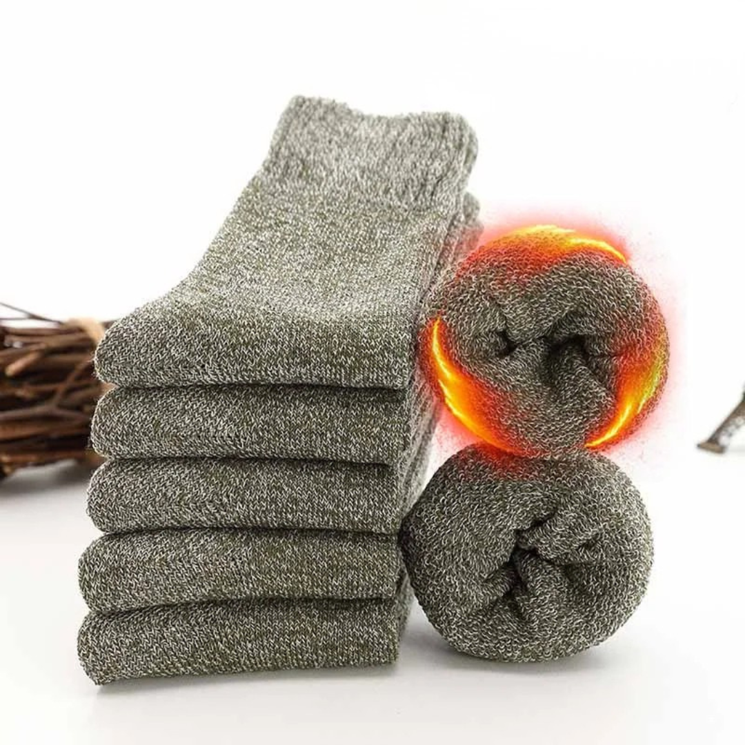 chaussettes pilou pilou chaudes lot de 5 paires gris foncé