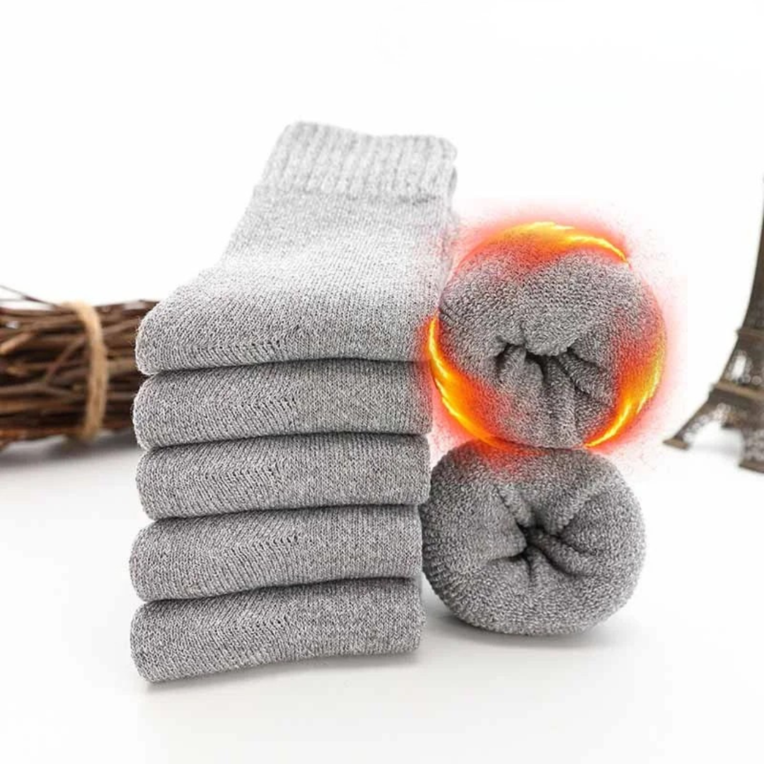 chaussettes pilou pilou chaudes lot de 5 paires grises