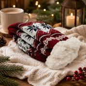 chaussettes pilou pilou magie de noël avec motifs flocons