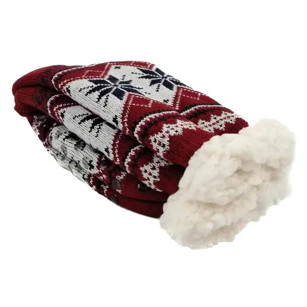 chaussettes pilou pilou magie de noël rouge
