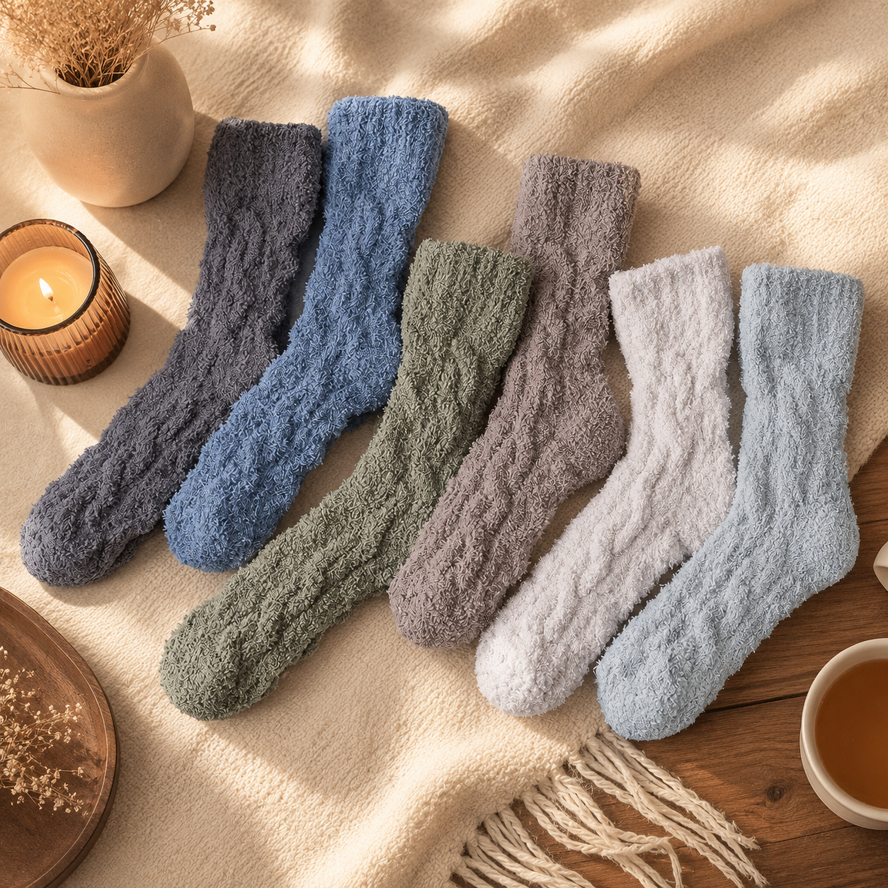 chaussettes pilou pilou moelleuses lot de 5 paires