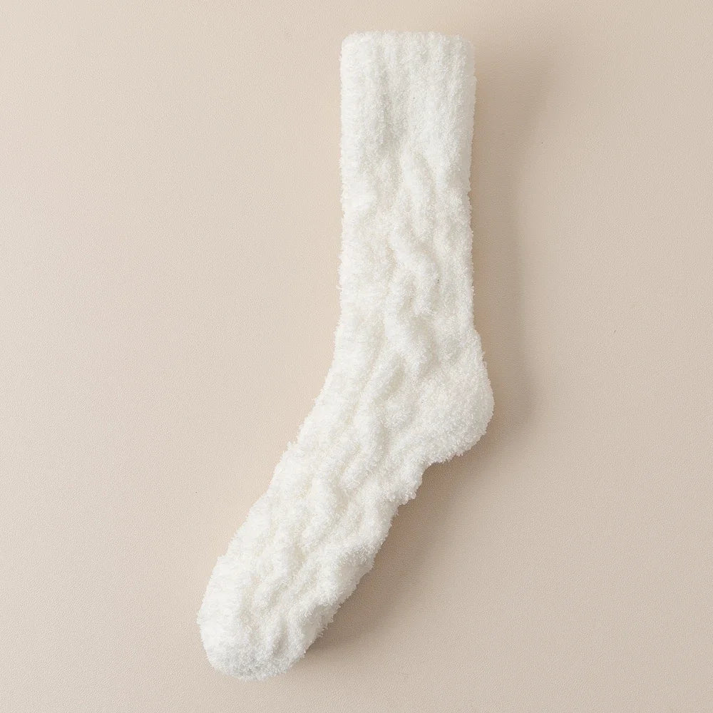 chaussettes pilou pilou moelleuses lot de 5 paires blanches