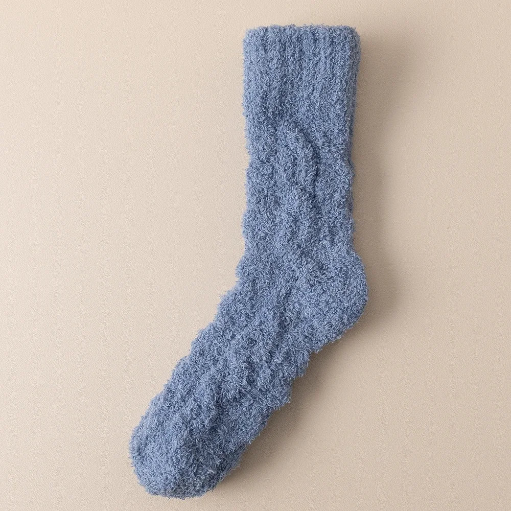 chaussettes pilou pilou moelleuses lot de 5 paires bleu