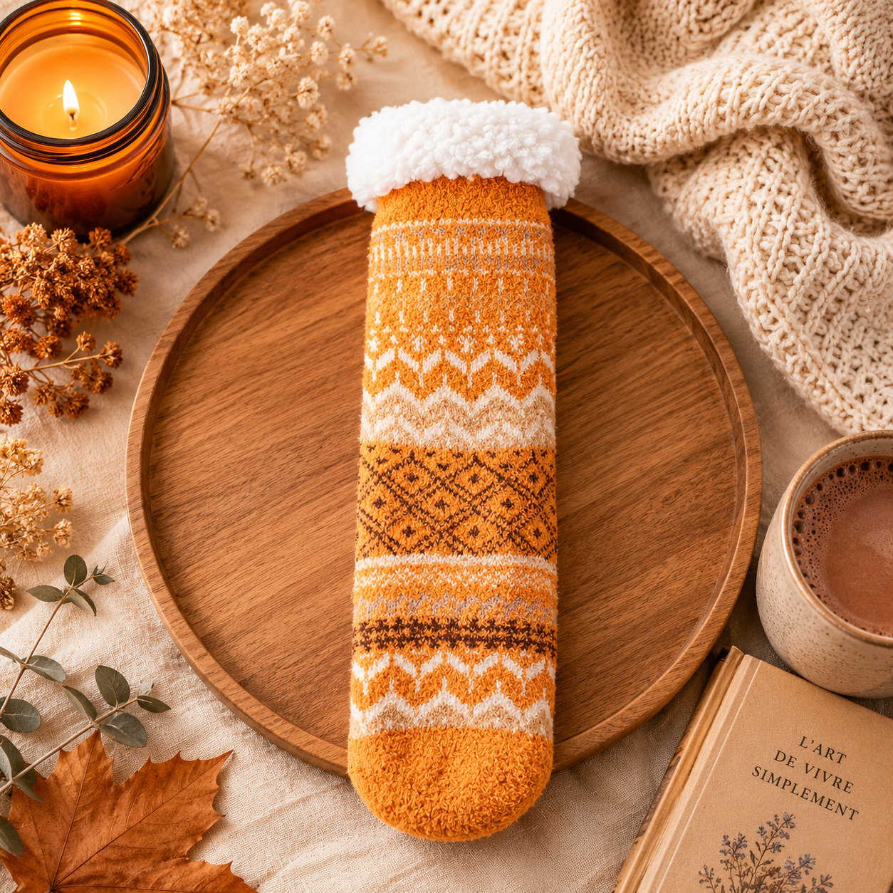 chaussettes pilou pilou nordiques orange
