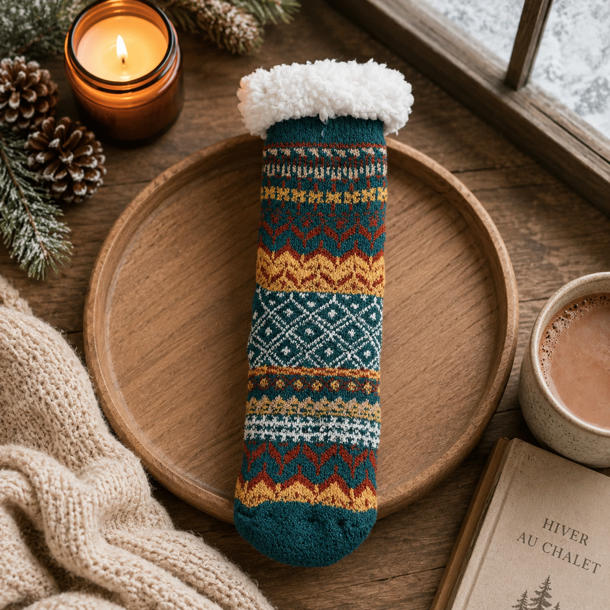 chaussettes pilou pilou nordiques verte